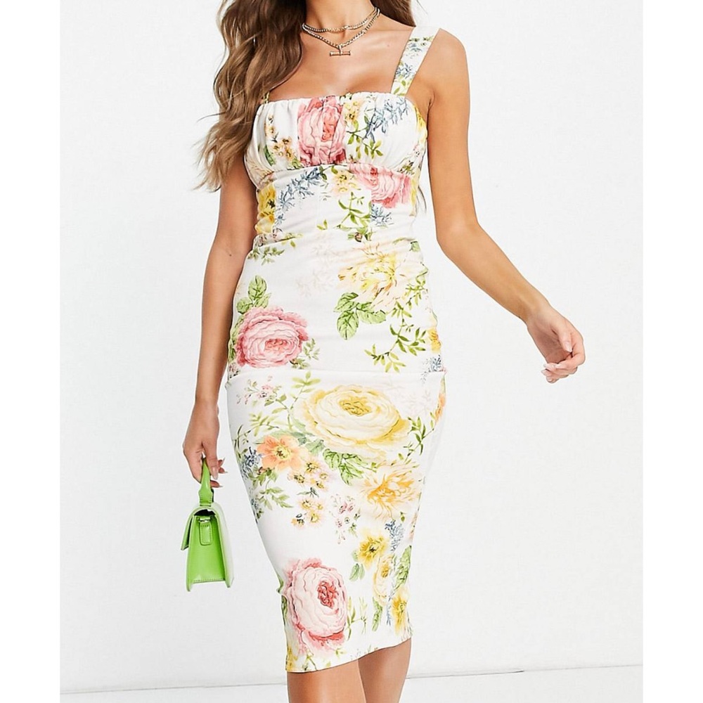 SOLD!! ASOS Design Corset Pencil Midi Dress